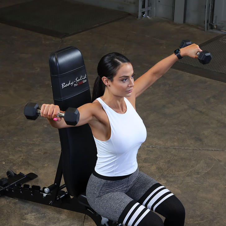 Shoulder Raises with the Rubber Hex Dumbbells