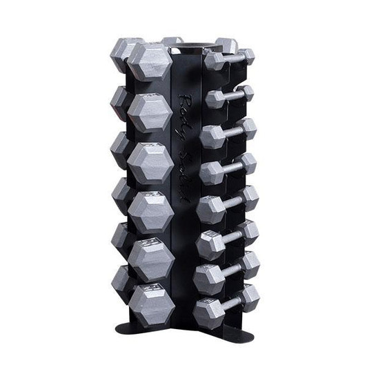 Body-Solid Vertical 5-50 lb. Hex Dumbbell Package