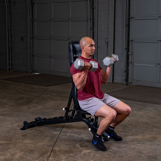 Curls on the Pro ClubLine SFID325B Adjustable Bench by Body-Solid