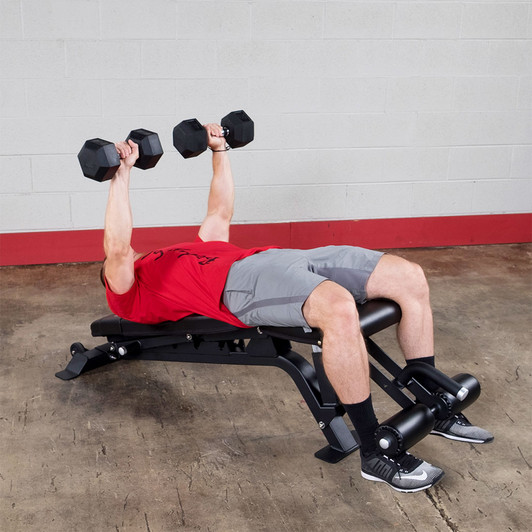 Decline Press on the Pro ClubLine SFID425 Adjustable Bench by Body-Solid