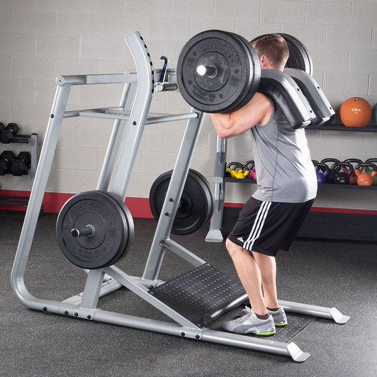Squats on the Pro ClubLine SLS500 Leverage Squat by Body-Solid