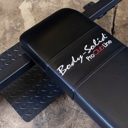 Detail of the Backpad on the Pro Clubline Flat Bench by Body-Solid
