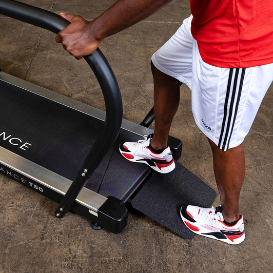 Detail of the Rear Entry Ramp on the T50 Walking Treadmill
