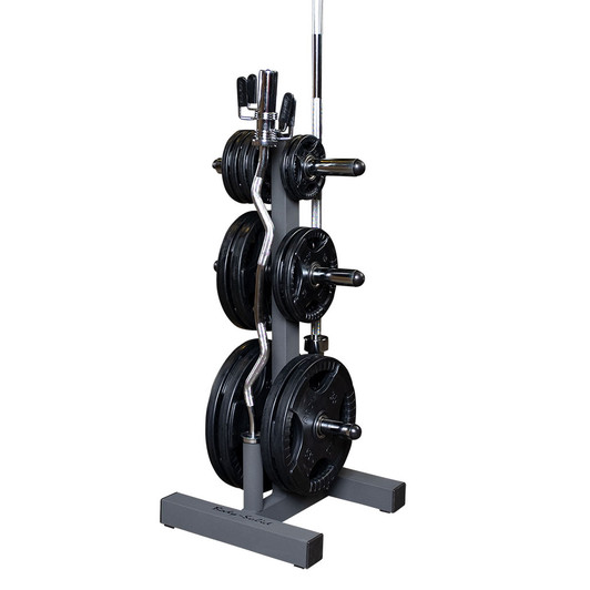 Body-Solid Olympic Plate Tree & Bar Holder with optional Bars, Weights and Collars
