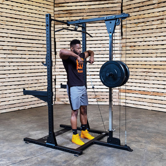 Upright Row on the Rugged Half Rack Lat Attachment